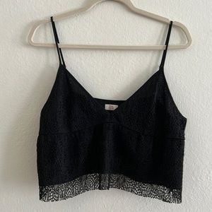 Aritzia Little Moon Black Crop Top